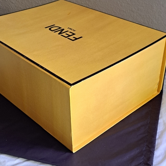 Fendi Magnetic Flip Lid Boot Box with Pair of Dust Bags - Picture 5 of 16